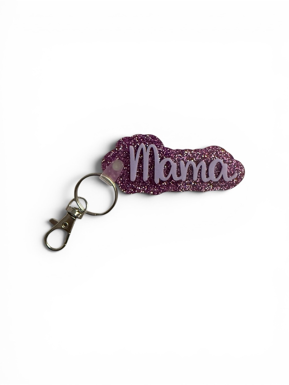 Mama Glitter Keychain - Purple